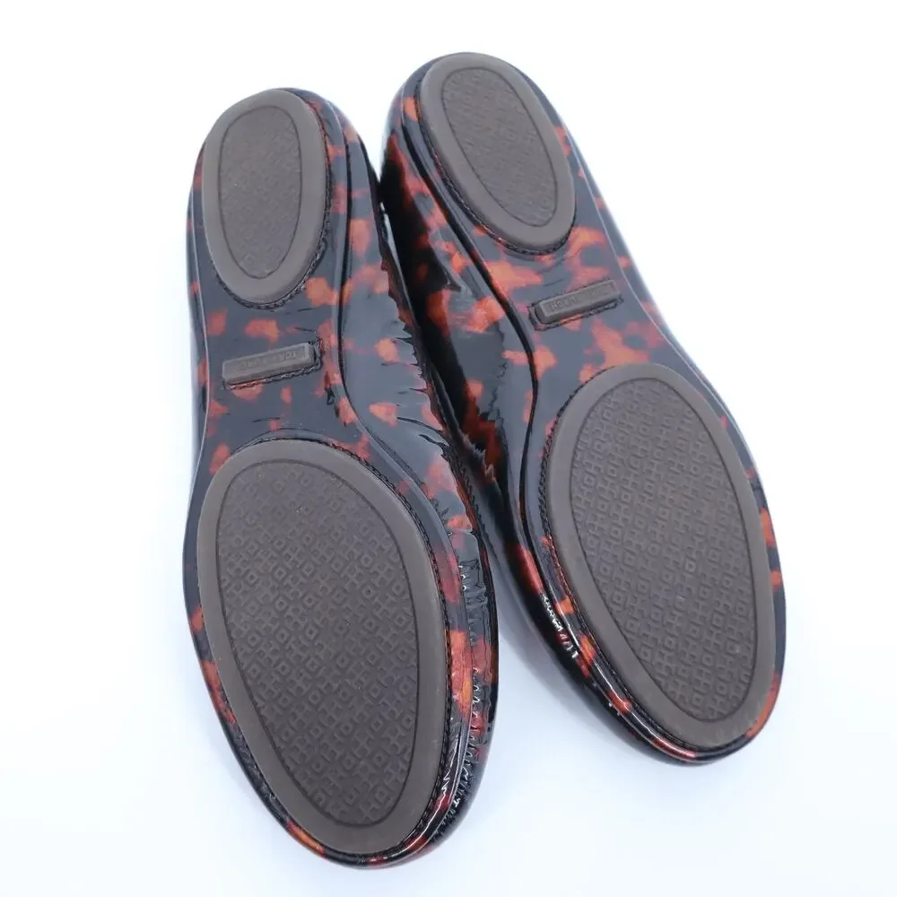 TORY BURCH Minnie Travel Ballet Flats NWOT Tortoise Brown Slip On Women's 6.5